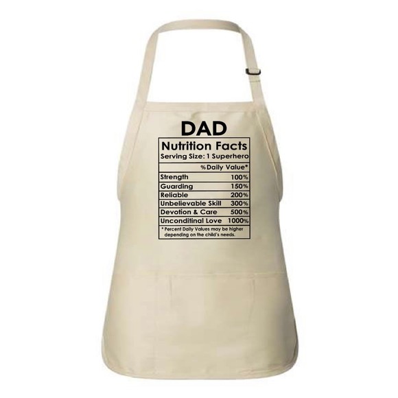 Dad Nutrition Facts Father's Day Christmas Birthday Gift Grilling Cooking Apron - Picture 1 of 7